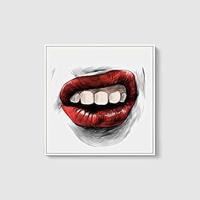 Framed Canvas Wall Art Sexy Lips Canvas Prints Home Artwork Decoration for Living Room,Bedroom - 16x16 inches