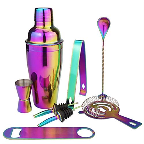 ZPEE Cocktail Mixing Kit 8 stücke Edelstahl Cocktail Shaker Set Bunte Bartender Kit 550ml 750ml Cocktail Whisk Bar…