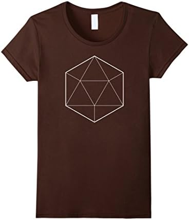 Womens Simple Icosahedron Sacred Geometry Math T-Shirt Medium Brown