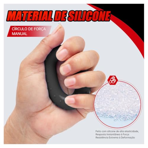Hand Grip Kit de 5 em 1 Fortalecimento de Mãos Ajustável 5 a 60 kg, Ideal para Reabilitação e Fisioterapia para Artrite, Tendinite e Treino Esportivo