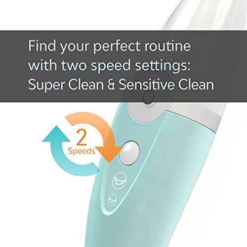 TAO Clean Umma Diamond Sonic Toothbrush and Cleaning Station, Electric Toothbrush with Patented Docking Technology, Ergonomic Handle, Dual Speed Settings, Light Blue