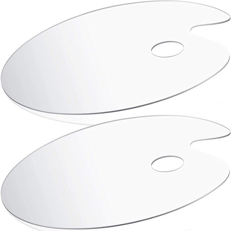 bridporio 2枚セット 水彩パレット クリアパレット パレット 絵の具 水彩 水彩画 顔料用容器 絵具セット ペイントトレイパレット ペイントパレット アクリル 油絵 プロピレン画 グワッシュ ガッシュ クラフト 絵皿 ネイルアート ジェル マニキュア 顔料 まつ毛接着剤にも (2, 30×40×0.2cm) の商品画像