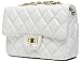 ILISHOP Women's Fashion Shoulder Bag Quilting Chain Cross Korean Ladies Handbag (White)