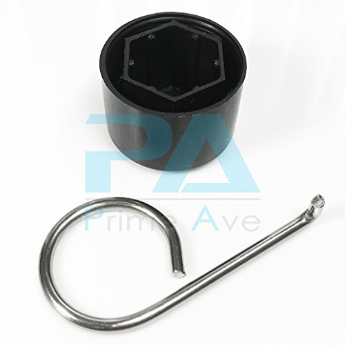 Prime Ave Black Wheel Lug Cap Covers for VW Part# 1K06011739B9 ~Set of 20 + Removal Tool (A: Without Wheel Locks)