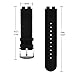Senphyton for Pebble Steel Watch Replacement Rubber Silicone Band/Strap with Stainless Steel Buckle - Black Pebble Watch Band