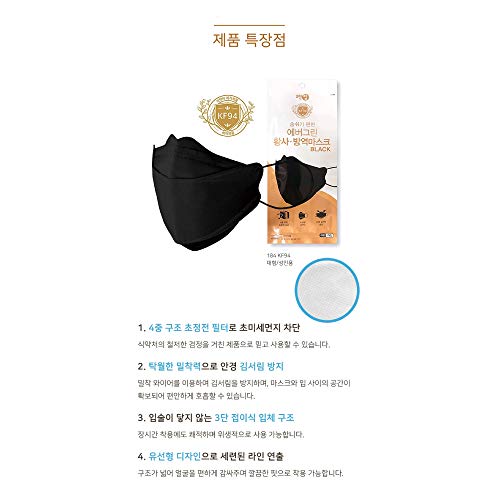 [10 Pack] CLEANTOP KF94 Disposable Individual Package Face Mask for