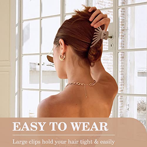 Hair Clips for Women, 4.7‘’ Extra Large Neutral Hair Claws Clips for Thick Thin Hair, Matte Jumbo Strong Hold Hair Clip for Women Girls, Non-slip Jaw Claw Clip with Box, Hair Accessories for Christmas Gifts(6 PCS)