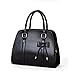 Handbag Shoulder Bag Hot Womens Vintage Messenger Tote with Bow (Black-A)
