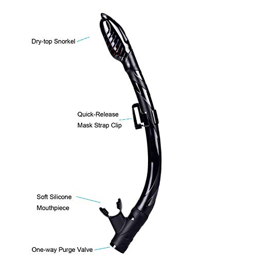 image for UPhitnis Kids Seaview Snorkel Set - Dry Top Snorkel Mask with Big Eyes