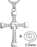 Ostan Fast and Furious Stainless Steel Men's Religious Cross Pendant Necklace Luxury Cross Pendant With Silver Chain