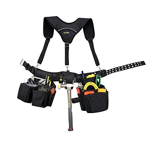 Heavy-Duty And Durable Tool Belt Suspenders Adjustable with 3 point padded suspenders