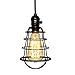 COOLWEST Industrial Pendant Light, Mini Hanging Caged Vintage Edison Hanging Cage Pendant Lighting E26 E27 Black Cord Light Fixture On/Off Switch for Home Kitchen