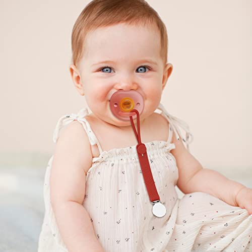 AULEGE 2 Pack Pacifier Clips for Boys and Girls, Silicone Pacifier