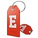 Shacke Initial Luggage Tag with Full Privacy Cover and Stainless Steel Loop – (Letter E)