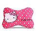 FINEX 2 pcs Set Hello Kitty Bone Head Neck Rest Pillow Cushion for Car Rose Red Pink & White Polka Dot Auto Accessories