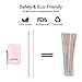 OTAGO Collapsible Reusable Straws-2 pack, Food-Grade Foldable Silicone Drinking Straw with Portable Case and Cleaning Brush, for Cold Beverage, Coffee and Smoothie.(Blue,Pink)