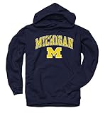 Michigan Wolverines Arch & Logo Gameday Hooded Sweatshirt - Navy ,