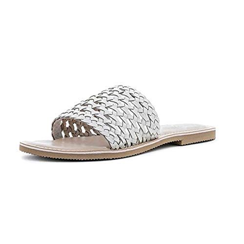 women's woven leather flats