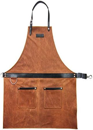 Vahome Waxed Canvas Apron Work Tool Apron with Pockets Cooking Kitchen Aprons Home Gardening Apron for Men Women