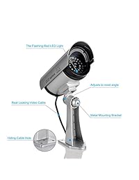 megach Outdoor Indoor Fake Cámaras de vigilancia impermeable cámaras inalámbricas de equipo de vigilancia simulada Dummy de vigilancia de vídeo con intermitente luz de noche LED