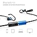 Bluetooth Headphones,Coolcat Music Bluetooth Wireless Sports Gym Excercises Sweatproof Headsets Noise Cancelling In-ear Earbuds With replaceable battery With Mic for Smartphones Devices(Blue)