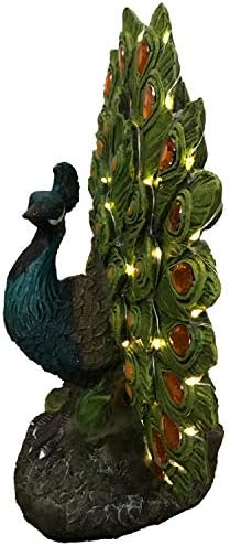 Peacock Out of doors Statues for Backyard – Photo voltaic Powered Decoration Ornamental Indoor /Out of doors Statue – Ornamental Out of doors Photo voltaic Statues – Nice for Porch, Garden, Housewarming Backyard Present – Dimension 11” H