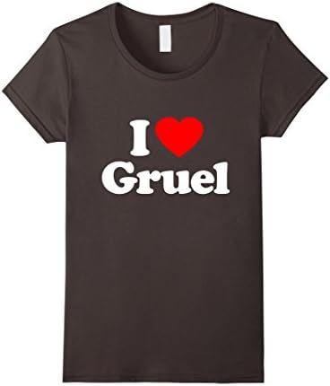 Womens Gruel T-Shirt Funny Love Heart Medium Asphalt