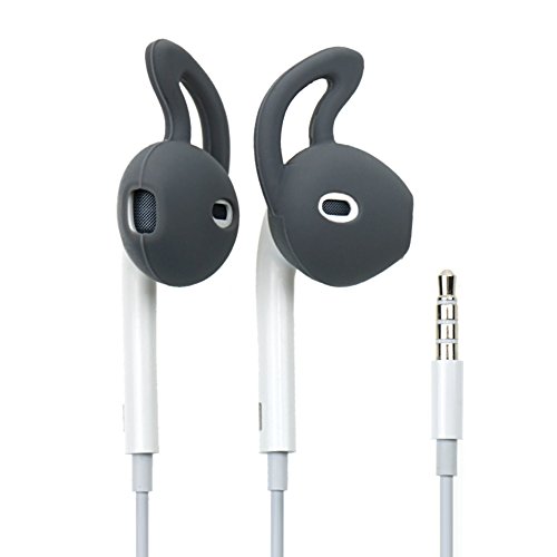 VOJO RABBIT, Apple Earpods Cover Sport Skin with Silicone Earbuds Sleeves [Grey & Clear](2 Pairs