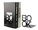 Prettyui Simple Black Book Letter Pattern Metal Bookends Book Organizer for Desk Office Home Decoration Gift