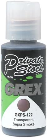 Grex GXPS-122 Private Stock Airbrush Colors, 1 Fluid Ounce, Transparent Sepia Smoke