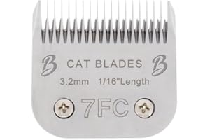 Bucchelli Detachable A Series 7f Blades for Cat Grooming Full Tooth Cuts Length 1/16" - 3.2mm Japanese High Carbon Stainless Steel Cat Grooming Supplies | Compatible A5 Series(7F Cat)