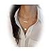 Boosic Long Pendant 3 Layer Necklace Gold Plated for Women