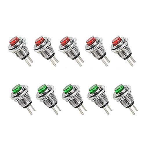 Eoutstanding Micro Push Button Switch 4PCS 2 Pin 8mm Panel Mount Red