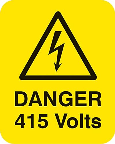 Warning Signs - Danger 415 volts Sheet of 25 labels 40x50mm - Sheet of 25 Self Adhesive Labels