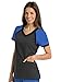 Grey's Anatomy Active Women's Tri-Color V-Neck Scrub Top (Steel/Galaxy/Black, Medium)