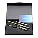 Sotania Custom Engraved Executive Pen Gift Set – Personalized Brass Ballpoint Pen with Matching Paper Tool – Elegant Gift Box (Black)