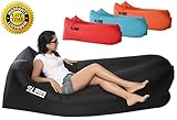 Inflatable Air Lounger - Perfect for Travelling, Camping, Beach and Pool! Used as Air Chair, Hangout Sofa, Couch, Hammock, with carry bag. Easy to Inflate! (BLACK)