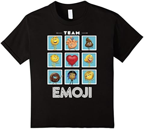 unisex-child The Emoji Movie Team Emoji Panels Graphic T-Shirt 6 Black