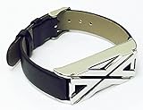 BSI Black Leather Replacement Bracelet With Unique Style Silver Metal Housing For Fitbit Flex Smart Band