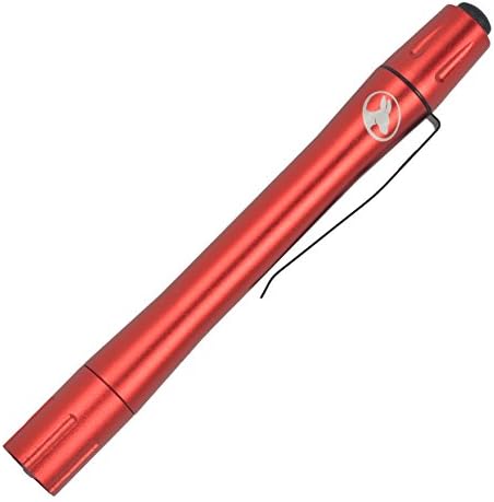 Outback Flashlights Ripper XL Pocket Pen Light 35 Lumen LED Slide Focus Pocket Clip Uses 2 AAA Alkaline Batteries (Included) Fits Shirt Pocket Great for Mechanics Trades (Red)