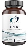 Designs for Health - TRI-K Vitamin K1, K2-MK-4 and K2-MK-7, 60 Vegetarian Caps