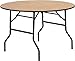 Flash Furniture Furman 4-Foot Round Wood Folding Banquet Table with Clear Coated Finished Top, 48 in Round, Natural