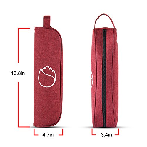 Freshore Insulated Single Wine Tote Bag Carriers For Cooler Restaurant As Christmas Gift - Firmly Store Corkscrew (Passion Red)