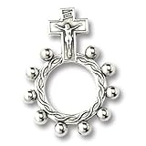 Generico Crucifixion Rosary Ring Silver Oxidized