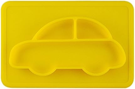 Anti skid One piece Separated Tray Child Safety Food Grade Silicone Square Car Placemat Baby Plate Silicone Large Size Food Feeding Placemat