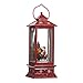 Lighted Snow Globe Lantern: 11 Inch, Red Holiday Water Lantern by RAZ Imports (Santa Claus and Sleigh)