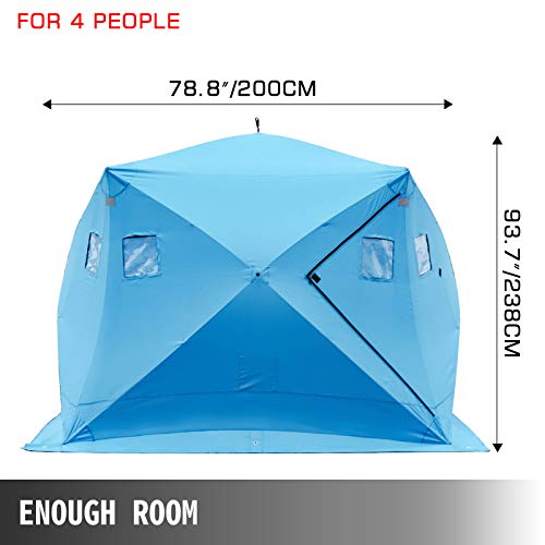 VEVOR Outdoor Camping Zelt 238 x 238 x 200 cm Ice Fish Shelter 7,8 x 7,8 x 6,5 Fuß, Ice Fish Shelter 300D Oxford-Gewebe… – Bild 5