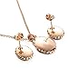 Yoursfs Ruby Jewelry Set for Women Pendant Necklace & Stud Earrings & Rings Set 18K Rose GP Wedding