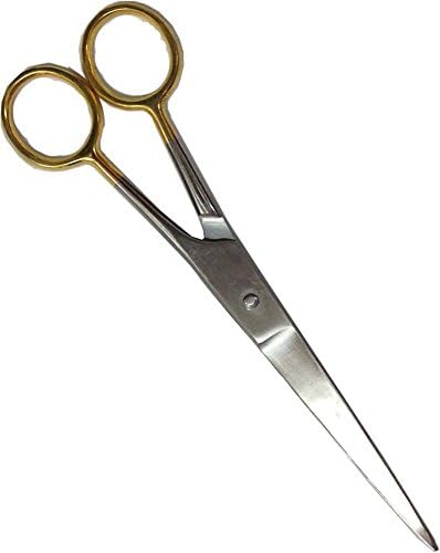 7 "" Gold-dipped Full Size Barber Scissors : ( Pack of 1 Pc )