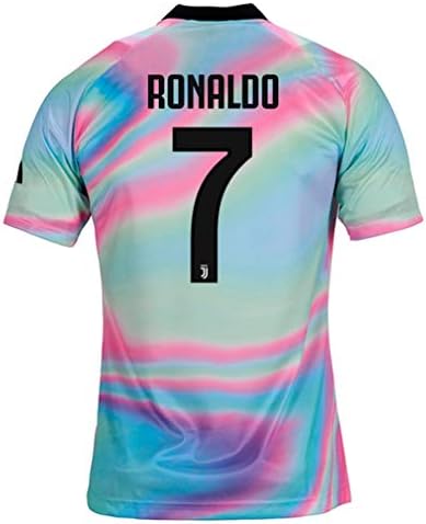 ZhouDress Juventus 2018/2019 Season #7 Ronaldo Mens Commemorative Limited Edition Soccer Jersey Rainbow